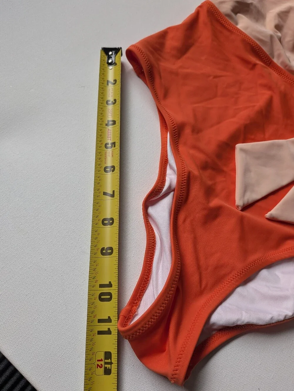 Cupsh Orange White Colorblock Belt Bow Wrap One-piece Swimsuit Sz XXL Beach New